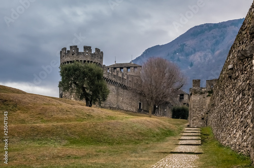 Montebello Castle, Bellinzona, the capital city of southern Switzerland’s Ticino canton. A Unesco World heritage site, Known for its 3 medieval castles photo