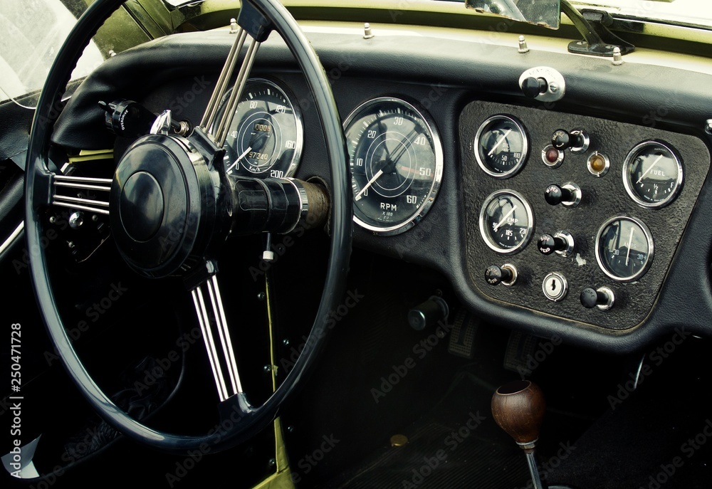 Obraz premium Interior of Old Car