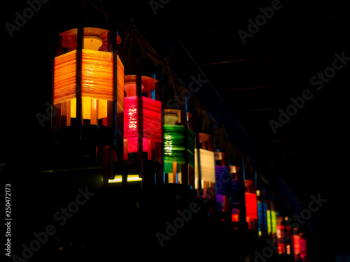 beautiful thai lamp in the dark