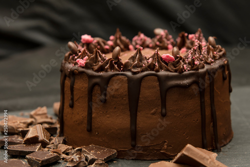 Happy Birthday concept chocolate cake 