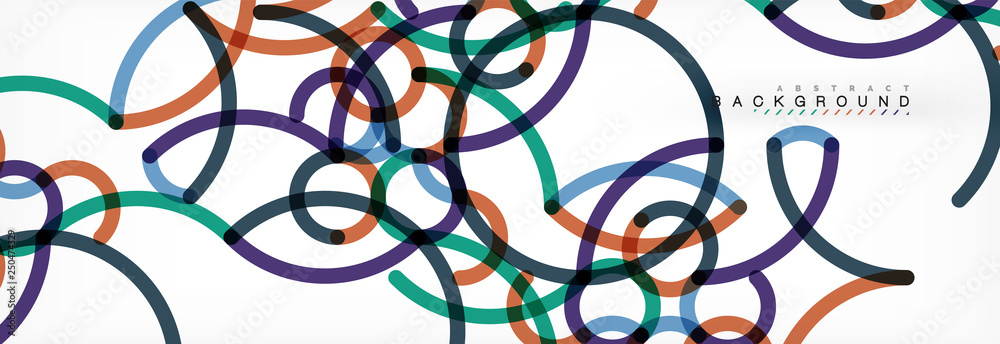 Curly lines abstract background, color overlapping linear texture Curly lines abstract background, color overlapping linear texture