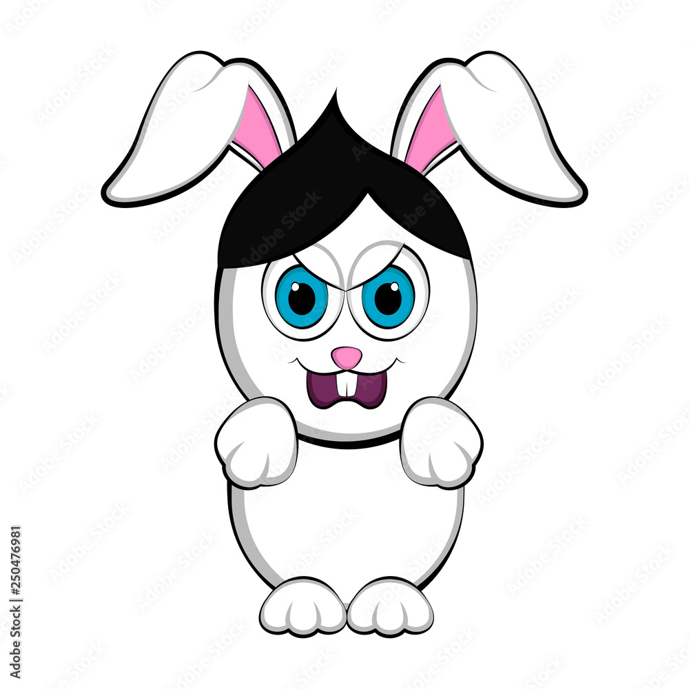 Cute angry easter bunny. Vector illustration design Cute angry easter bunny. Vector illustration design