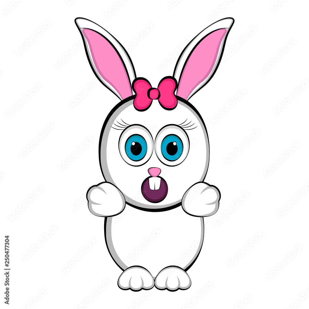 Cute surprised easter bunny. Vector illustration design Cute surprised easter bunny. Vector illustration design