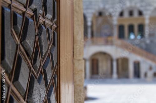 Beit ed-Din, Lebanon  Total view of courtyard at Emir Bachir Chahabi Palace Beit ed-Dine in sunshine in mount Lebanon Middle east