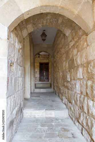 Beit ed-Din, Lebanon  Total view of courtyard at Emir Bachir Chahabi Palace Beit ed-Dine in sunshine in mount Lebanon Middle east