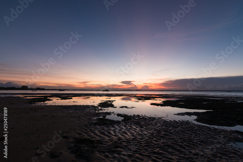 beautiful sunset on the beach called  ponta do mut     barra grande  bahia  brazil