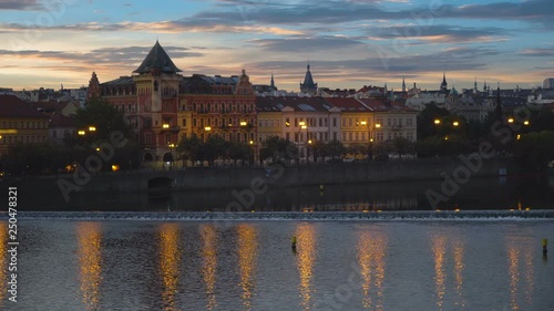 Prague cityscape at sunrise