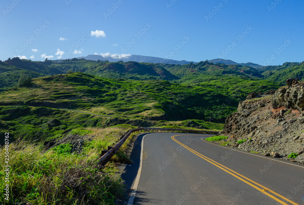 Drive along the maui coast with a view of the western mountains