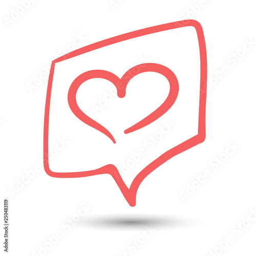 Like heart in frame with shadow. Social media like