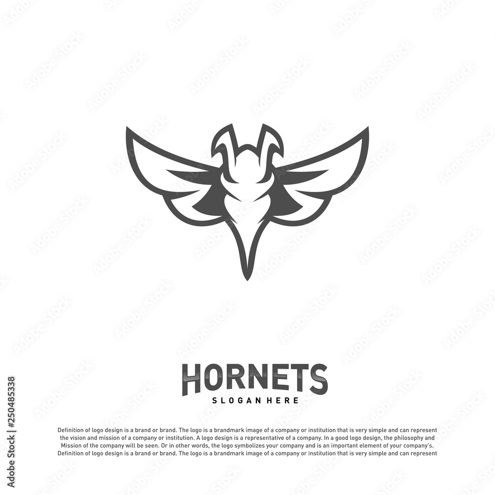 Fototapeta premium Bee logo design vector. Hornets logo template. Icon symbol