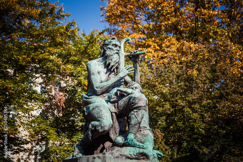 Planty park. Monument to Jozef Bohdan Zaleski, Polish Romantic poet, founder the Ukrainian poetic school. 
