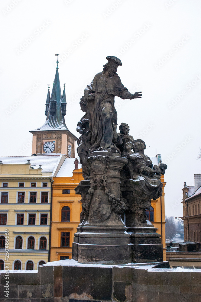 Statue of Ivo of Kermartin, Charles Bridge,Prague, Czech Republic