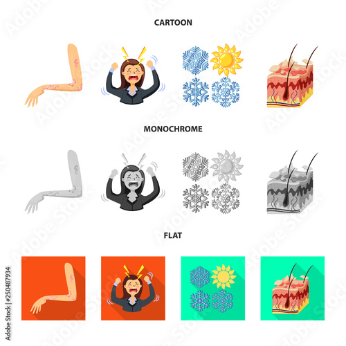 Isolated object of medical and pain  sign. Set of medical and disease stock vector illustration.
