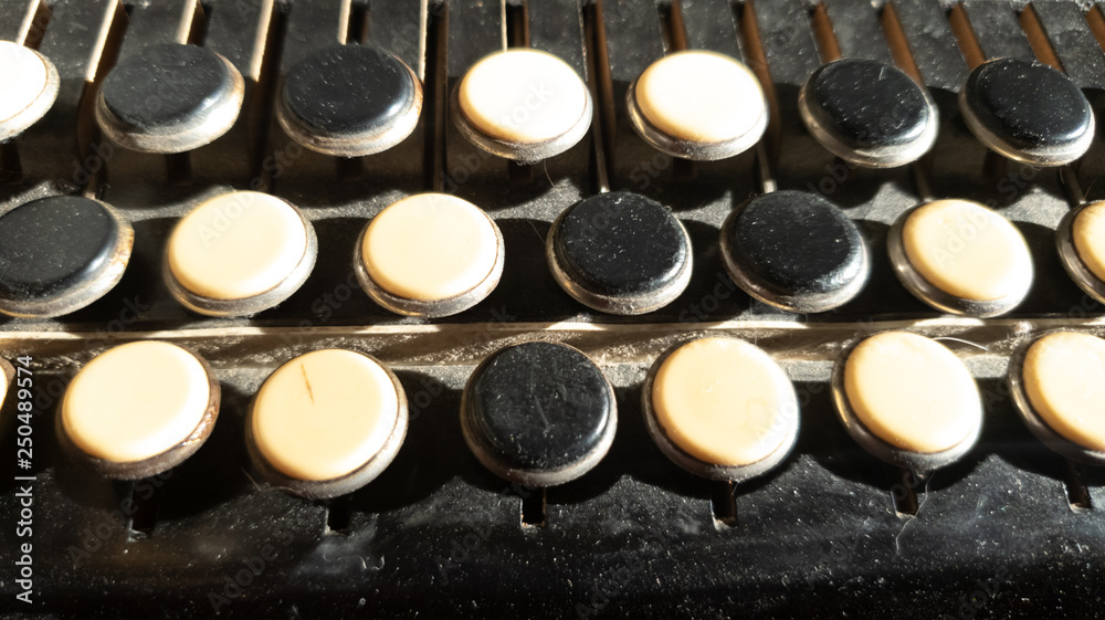 Buttons bayan close-up.Key accordion close-up. Buttons bayan close-up.Key accordion close-up.