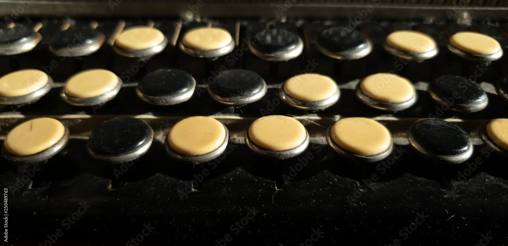 Buttons bayan close-up.Key accordion close-up. Buttons bayan close-up.Key accordion close-up.