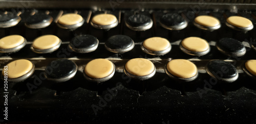 Buttons bayan close-up.Key accordion close-up.