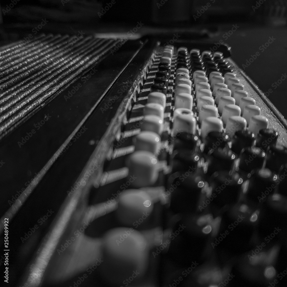 Buttons bayan close-up.Key accordion close-up. Buttons bayan close-up.Key accordion close-up.
