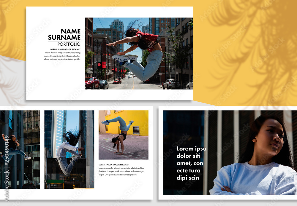 Black and White Web Portfolio Layout Stock Template | Adobe Stock