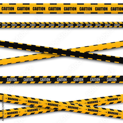 Lines isolated. Warning tapes. Caution. Danger signs. Vector illustration. 