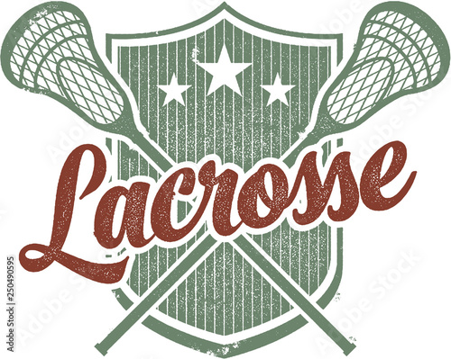 Vintage Lacrosse Sports Team Stamp