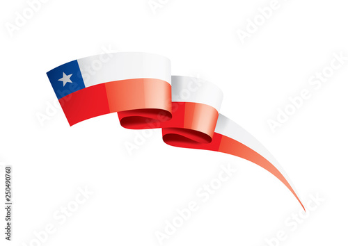 Chile flag, vector illustration on a white background.