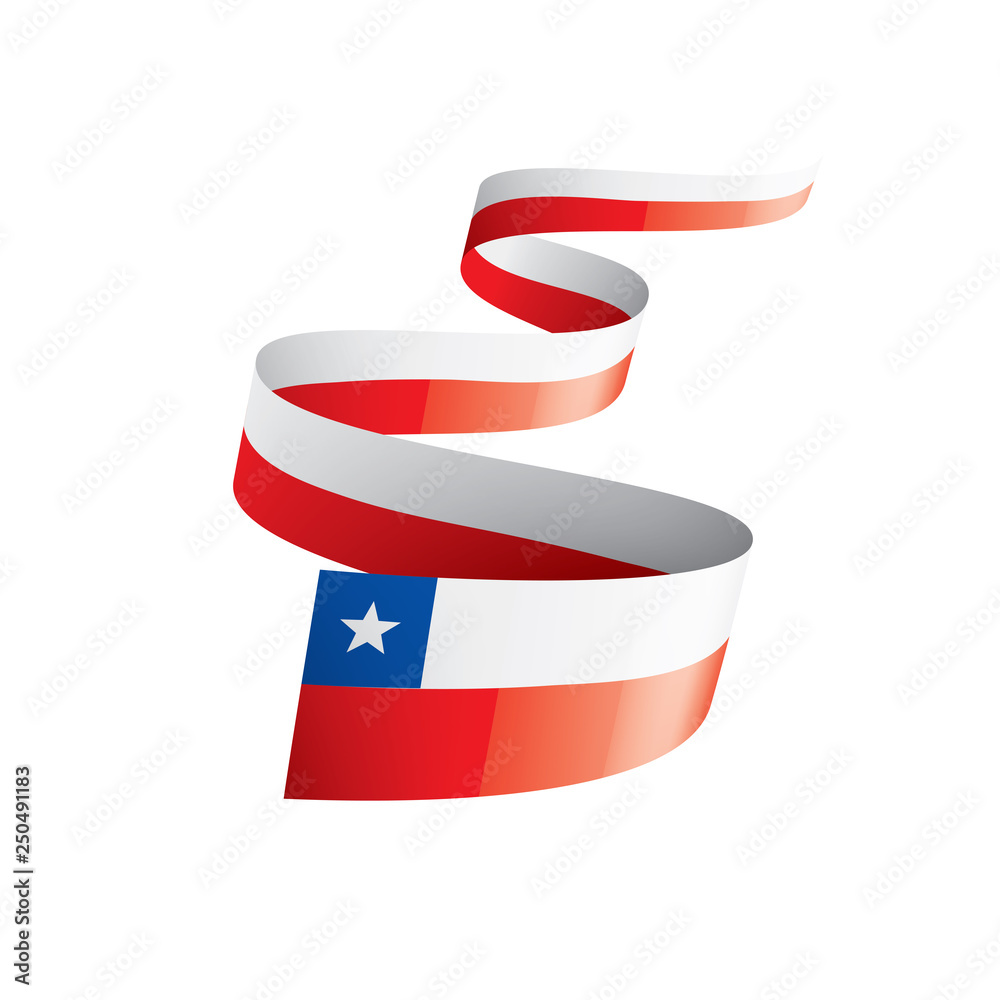 Obraz premium Chile flag, vector illustration on a white background.