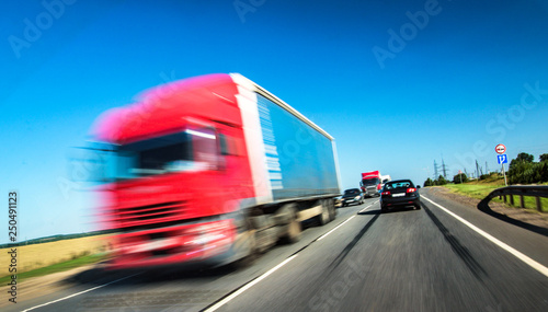 Truck on road
