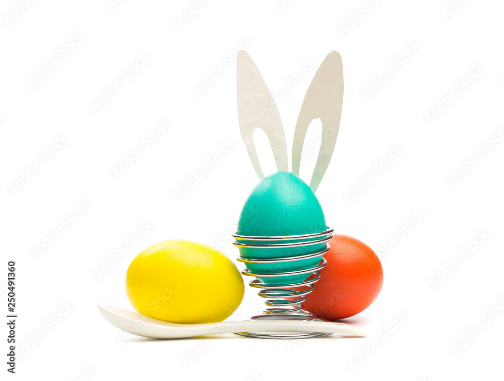easter eggs with bunny ears isolated easter eggs with bunny ears isolated