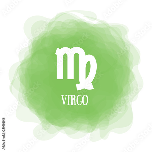 Virgo. Zodiac sign. Astrological calendar. Zodiacal color vector horoscope. Smoky circle. Line symbol