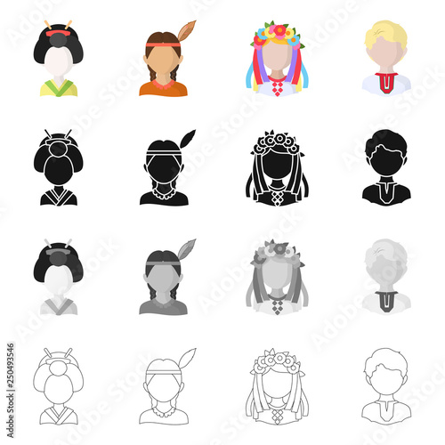 Isolated object of imitator and resident sign. Collection of imitator and culture vector icon for stock.
