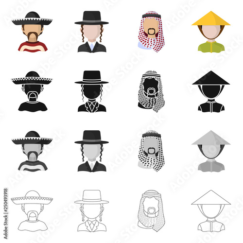 Vector design of imitator and resident logo. Set of imitator and culture vector icon for stock.