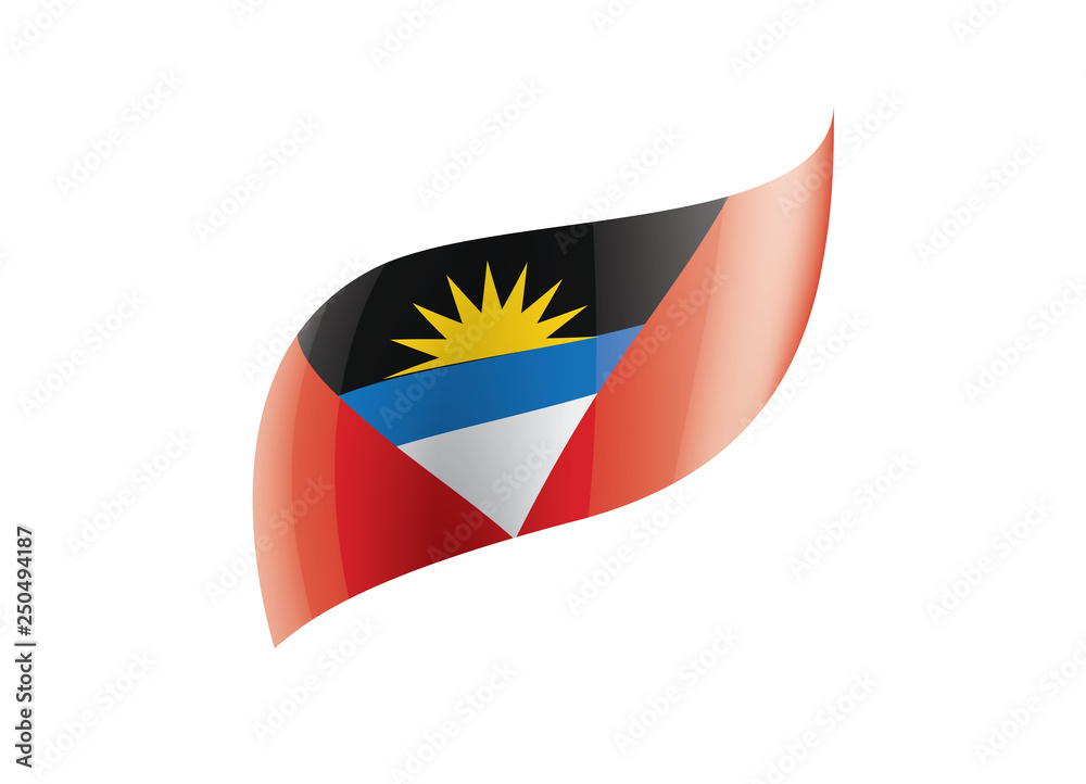 Fototapeta premium Antigua and Barbuda flag, vector illustration on a white background