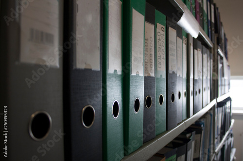 Racks with archival documents