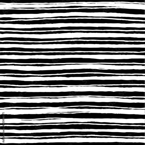 Irregular striped brush strokes pattern. Seamless hand drawn painted lines