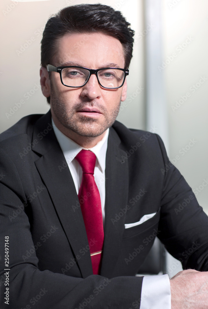 close up.portrait of a confident businessman