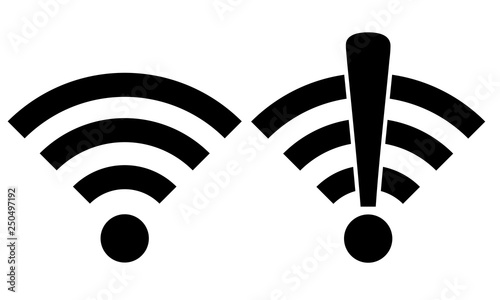 WiFi Symbol, Connected and Not Connected
