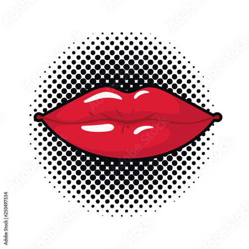 female lips pop art style isolated icon