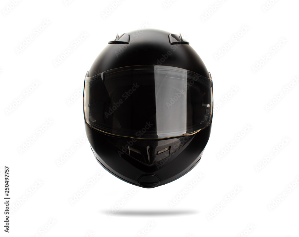 Black motorcycle helmet isolated on white background Black motorcycle helmet isolated on white background