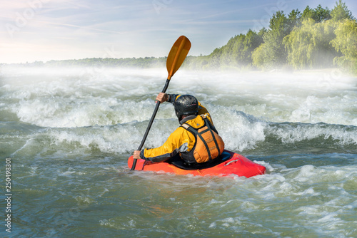 Wild water rafting in nature