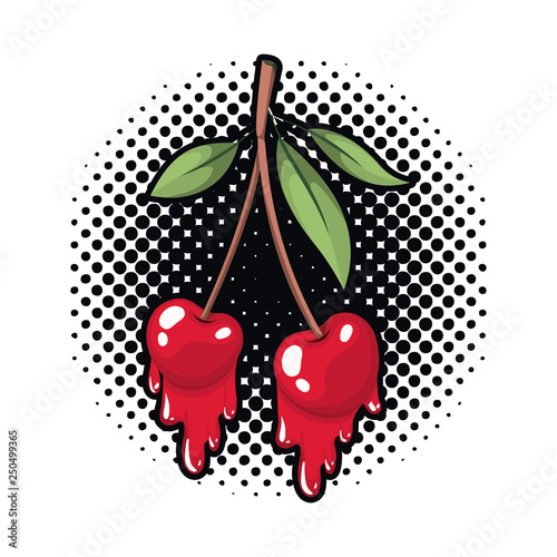 cherry dripping isolated icon