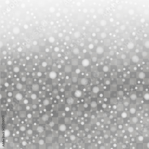 Foggy snowy weather in transparent background. Vector