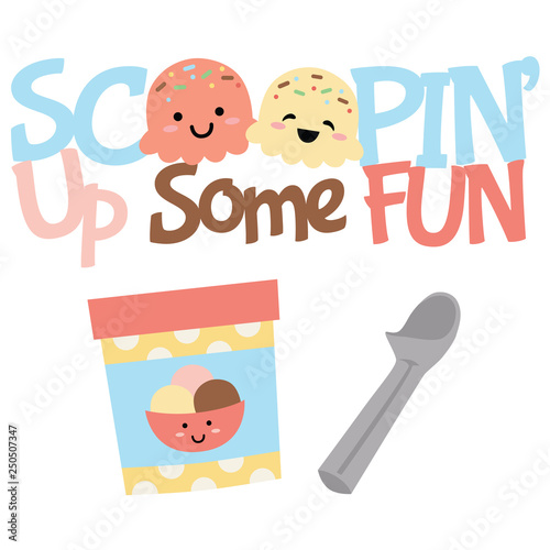 Vector Scoopin Up Fun Ice Cream Treats Illustrations