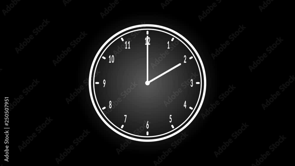 Seamless loop animation of a spinning wall clock, isolated on a black background. Endless time concept Seamless loop animation of a spinning wall clock, isolated on a black background. Endless time concept