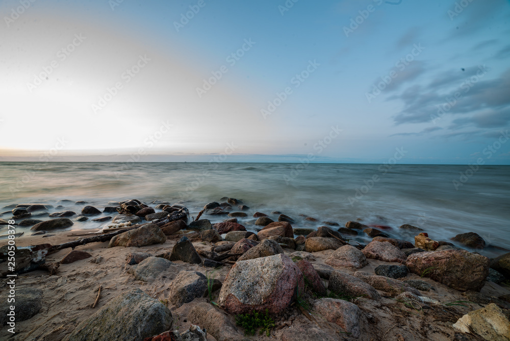 colorful sunset on the sea beach in summer colorful sunset on the sea beach in summer