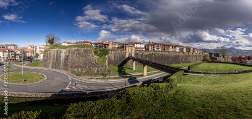 Hondarribia medieval border town with city walls between Spain and France close to Irun. photo