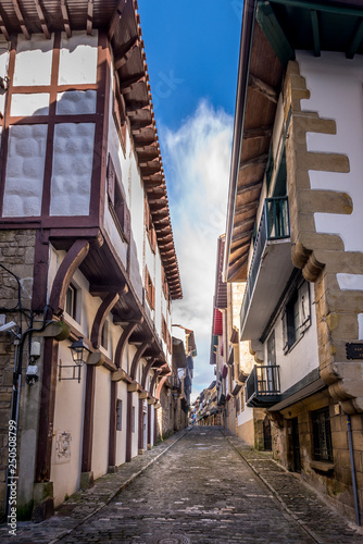 Hondarribia medieval border town with city walls between Spain and France close to Irun. photo