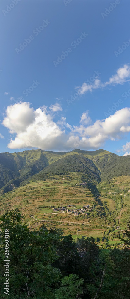Mountains in the valley of aran in panoramica
