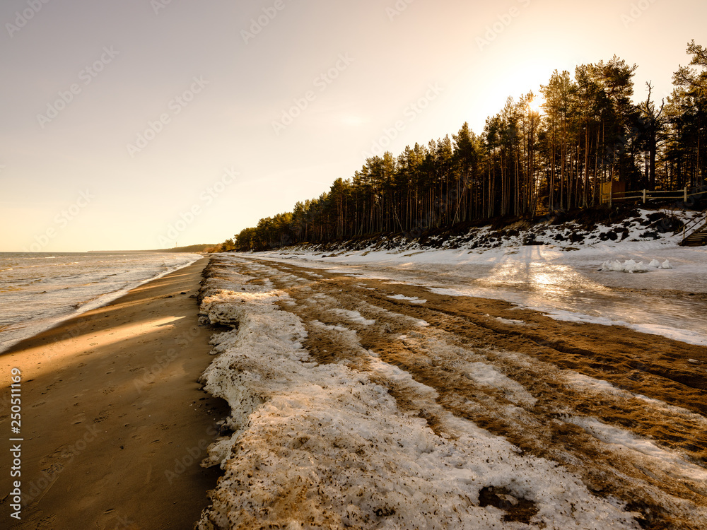 frozen ice blocks on sea beach in winter frozen ice blocks on sea beach in winter