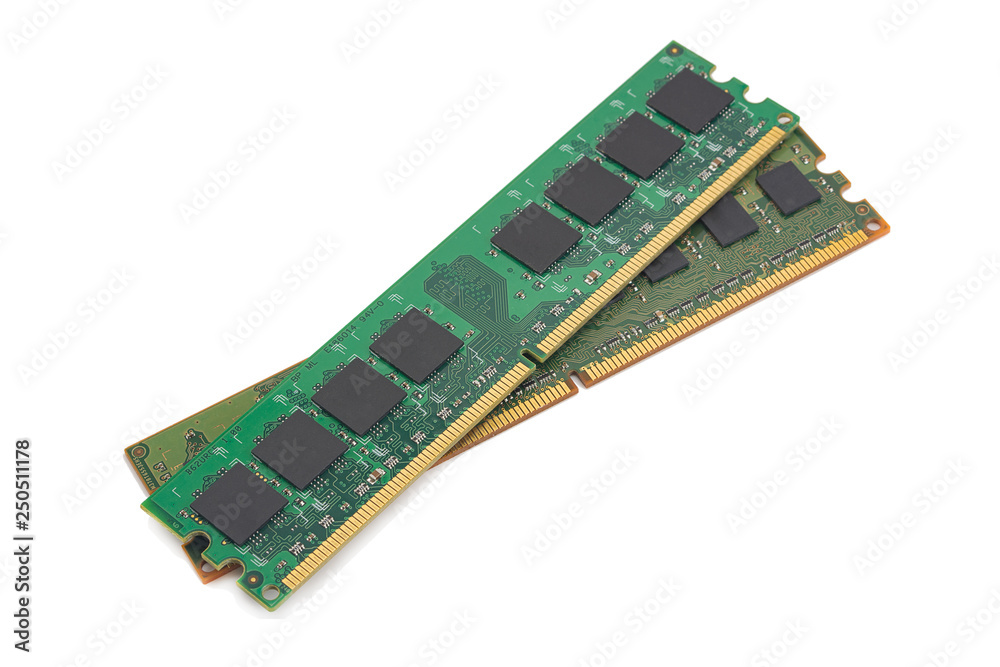 computer RAM, system memory, main memory, random access memory, internal  memory, onboard, computer detail, close-up, high resolution, isolated on  white background foto de Stock | Adobe Stock