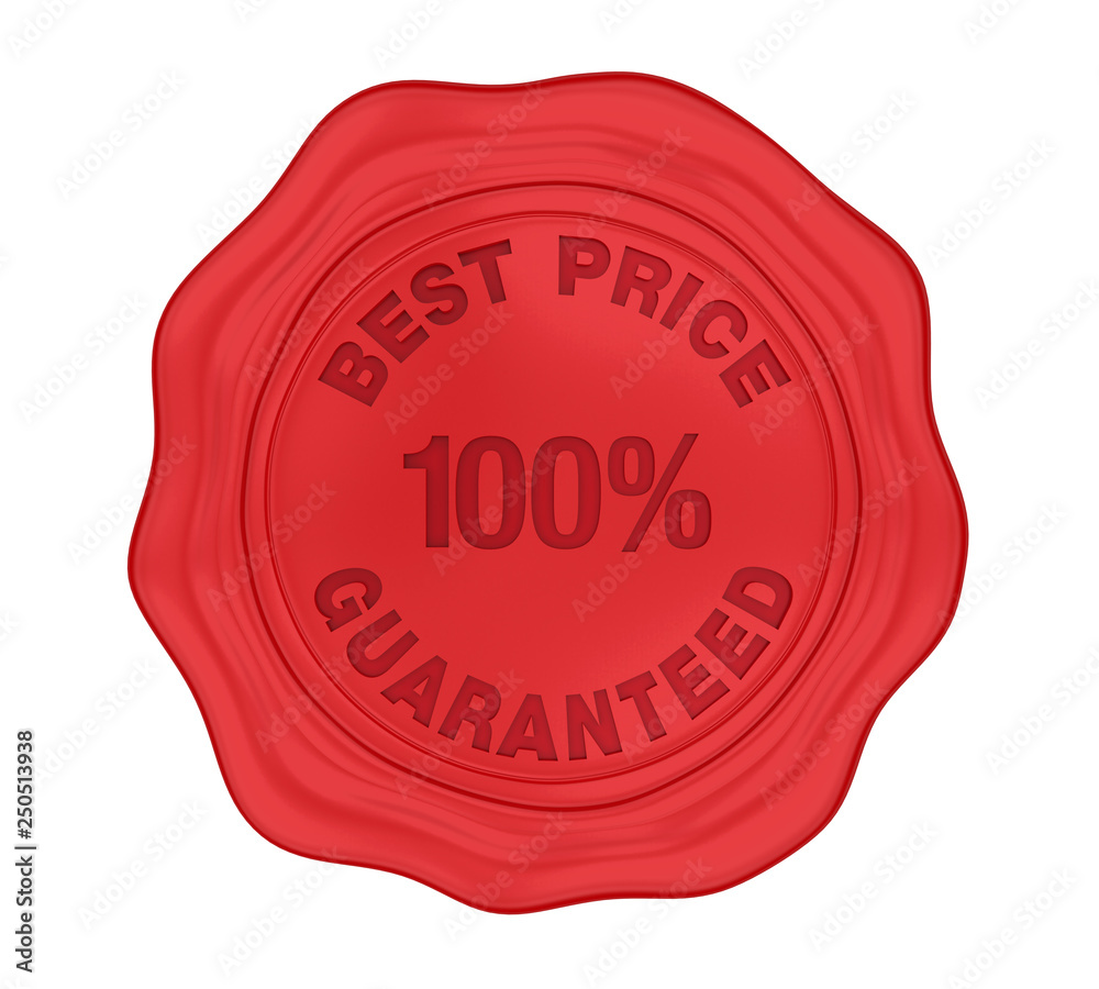 100% Best Price Guaranteed Wax Seal Isolated 100% Best Price Guaranteed Wax Seal Isolated